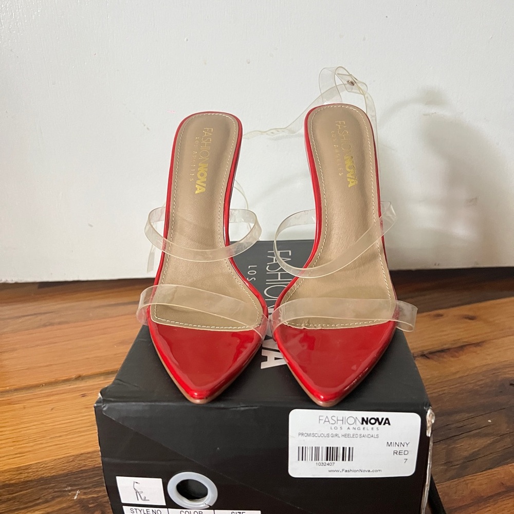 Red and Clear stiletto Heels